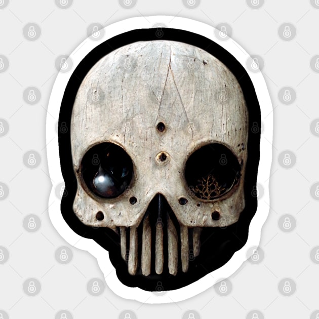 Surreal Alien Skull Artwork, Species Artwork Sticker by maxdax